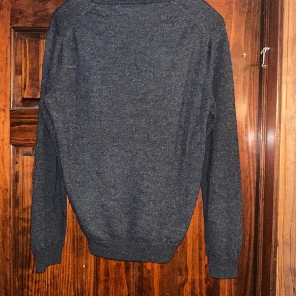 J. Crew Marino Wool Women's V Neck Blue Sweater Size L - Picture 4 of 4